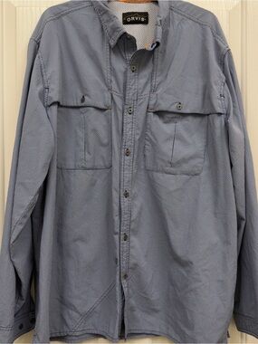 Orvis Trout Bum Men's Blue Check Lightweight Button-Up Shirt XL